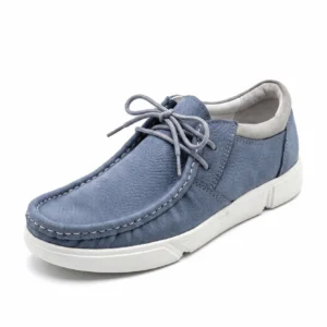 Eleganter Herrenschuh aus echtem Leder in Blau und Braun